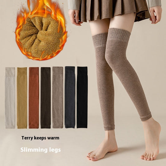 Fleece-lined Long Knee Socks for women