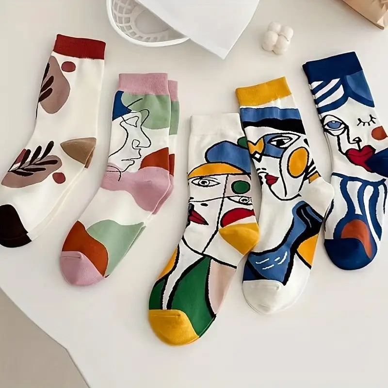 Oil Painting Art Autumn And Winter Socks for Women