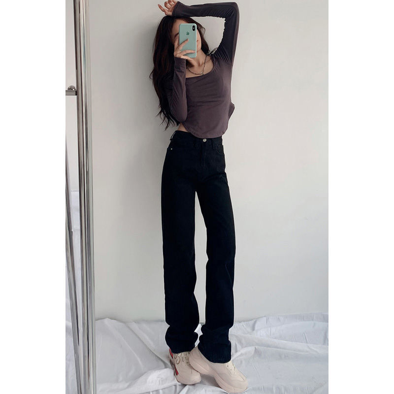 New High Waist Straight Mopping Pants for Women