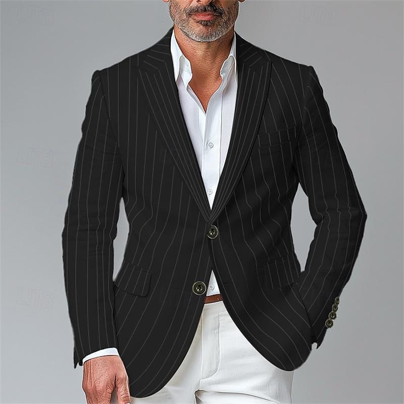 Single Row Two Button Plaid Blazer for Men