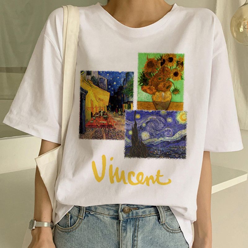 Van Gogh T-Shirt, Art Painting T-Shirt Women