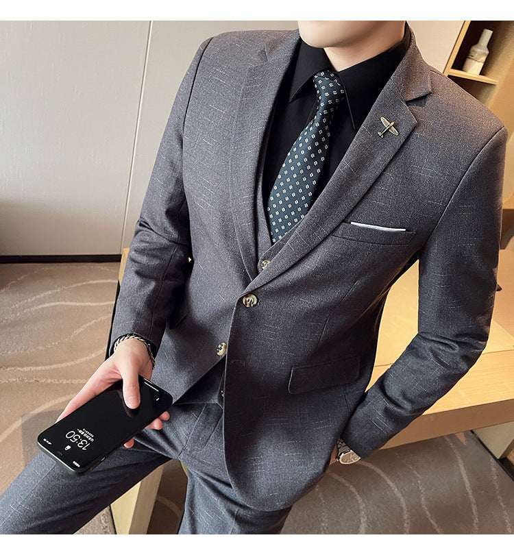 Fashion Men's Tuxedo Three-piece Suit