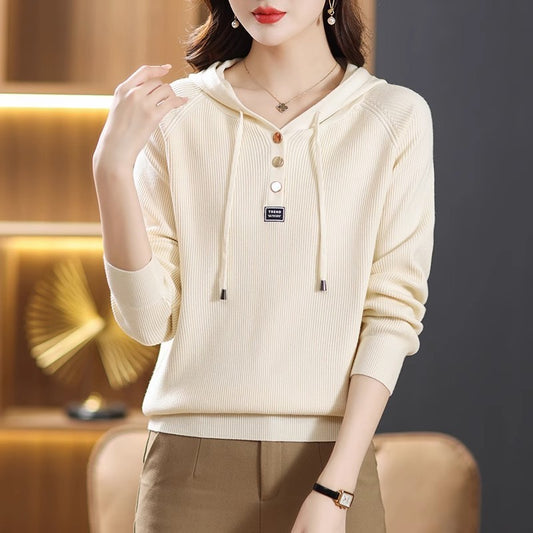 Women's Autumn And Winter Knitted Hoodie