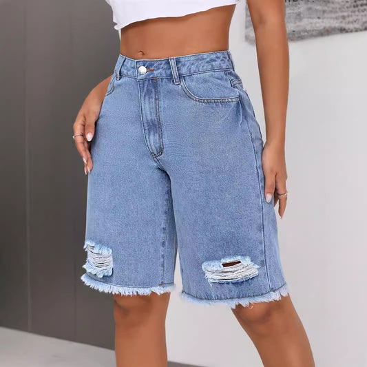 Casual Ripped Jeans Shorts for Women