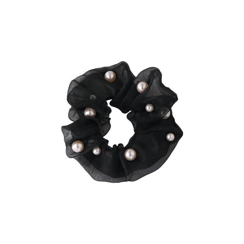 Organza Pearl Hair Ring, Large Simple Elegance Retro