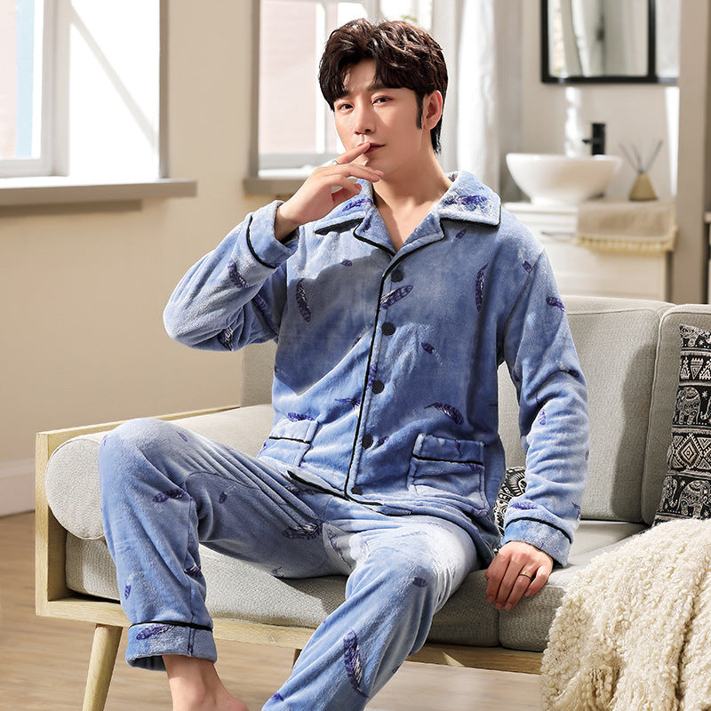 Autumn And Winter Flannel Men's Pajamas